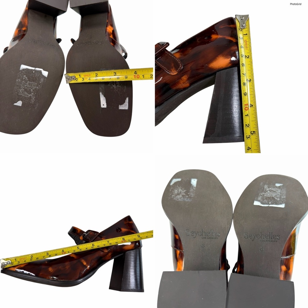 Seychelles Play Pretend Tortoise Brown Patent Mary Jane Pumps Size 8M - Picture 16 of 16